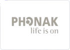 Phonak logo featuring the slogan 'life is on', representing innovative hearing solutions and technology.