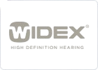 Widex logo representing high definition hearing technology, showcasing brand identity and innovation in hearing solutions.