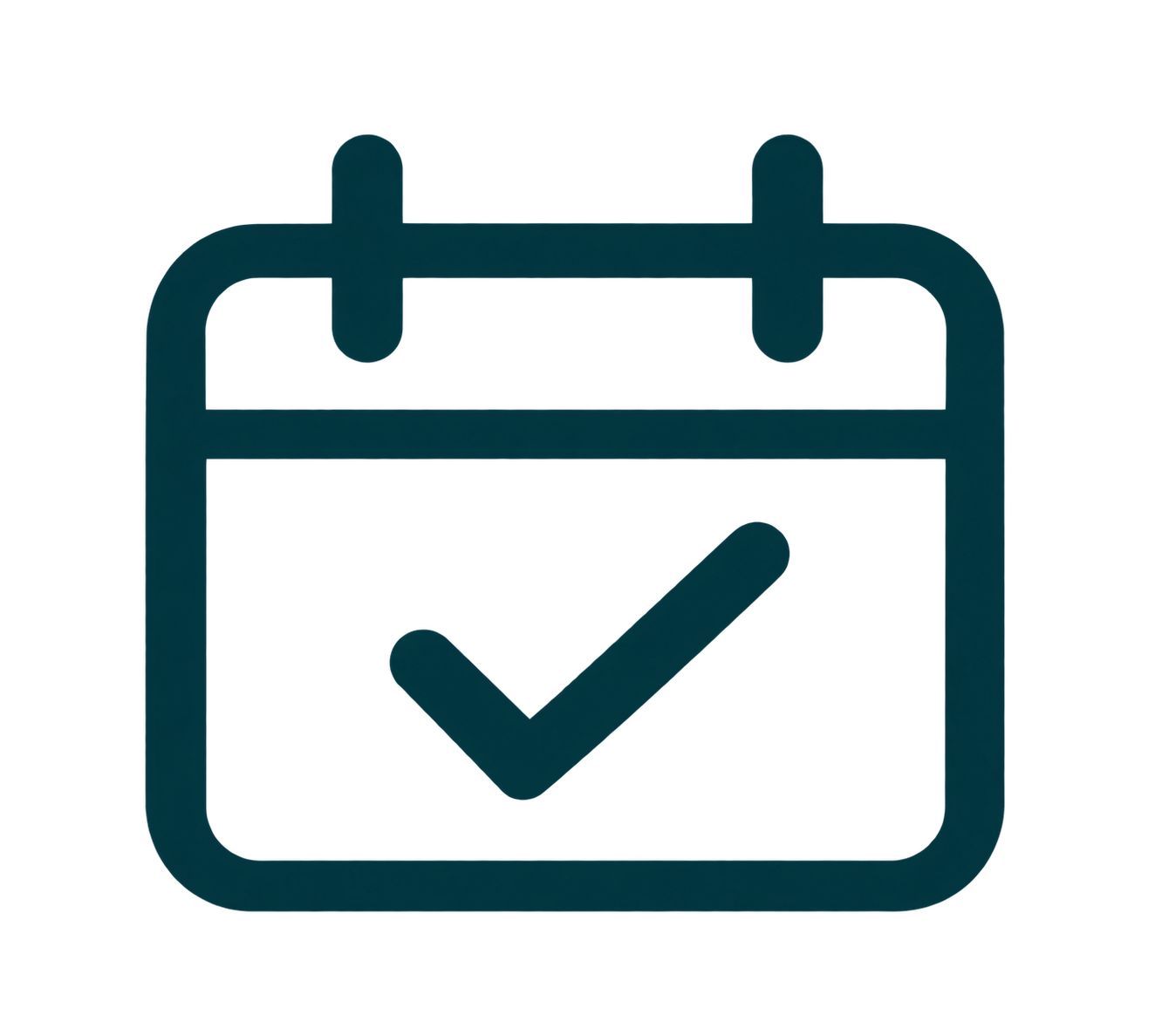 teal calendar checkmark icon